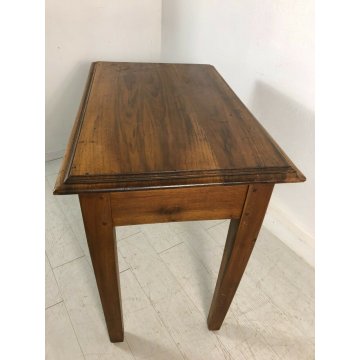 ANTICO TAVOLINO LEGNO MASSELLO NOCE TAVOLO CASSETTO STILE RUSTICO EPOCA 1800