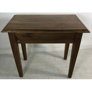 ANTICO TAVOLINO LEGNO MASSELLO NOCE TAVOLO CASSETTO STILE RUSTICO EPOCA 1800