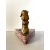 ANTICA PICCOLA SCULTURA BRONZO G. Trinque NUDO DONNA BASE MARMO ART NOUVEAU '800