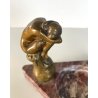 ANTICA PICCOLA SCULTURA BRONZO G. Trinque NUDO DONNA BASE MARMO ART NOUVEAU '800