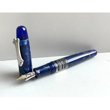 PENNA STILOGRAFICA DELTA CAPRI BLUE GROTTO EDIZIONE LIMITATA ARGENTO 925 ORO 18K