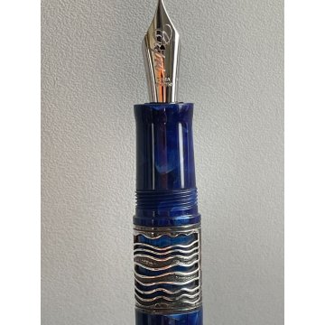 PENNA STILOGRAFICA DELTA CAPRI BLUE GROTTO EDIZIONE LIMITATA ARGENTO 925 ORO 18K