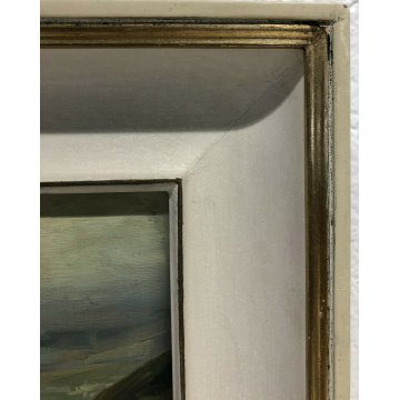 ANTICO QUADRO DIPINTO OLIO TELA PAESAGGIO LAGO ORTA PINO PESSINA DA CASTANEDO 