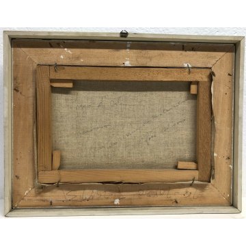 ANTICO QUADRO DIPINTO OLIO TELA PAESAGGIO LAGO ORTA PINO PESSINA DA CASTANEDO 