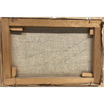 ANTICO QUADRO DIPINTO OLIO TELA PAESAGGIO LAGO ORTA PINO PESSINA DA CASTANEDO 