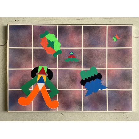 QUADRO ASTRATTO Renato Volpini TECNICA MISTA ARTE MODERNA CONTEMPORANEA 1972