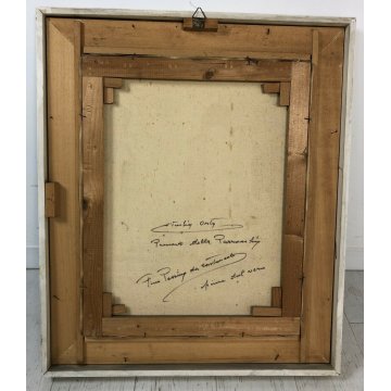 ANTICO QUADRO DIPINTO OLIO TELA ENTRATA CHIESA SUORA PINO PESSINA DA CASTANEDO