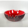 FAT LAVA CERAMIC BOWL CIOTOLA POSACENERE CERAMICA NERA SMALTO ROSSO MID-CENTURY