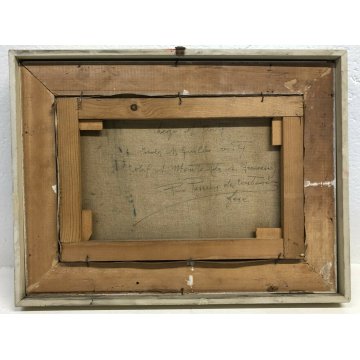 ANTICO QUADRO DIPINTO OLIO TELA PAESAGGIO LAGO ORTA PINO PESSINA DA CASTANEDO 
