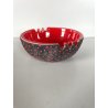 FAT LAVA CERAMIC BOWL CIOTOLA POSACENERE CERAMICA NERA SMALTO ROSSO MID-CENTURY