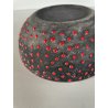 FAT LAVA CERAMIC BOWL CIOTOLA POSACENERE CERAMICA NERA SMALTO ROSSO MID-CENTURY