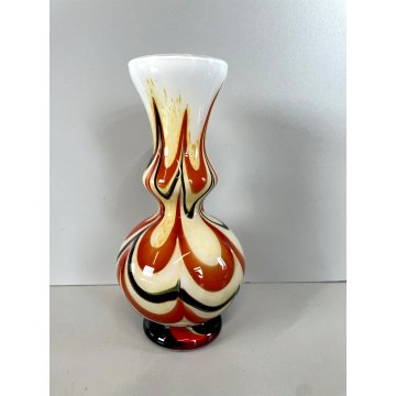 VASO VINTAGE VETRO OPALINO Murano DESIGN ATTR. Carlo Moretti VASE FLOWER '50/'70