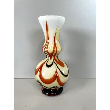 VASO VINTAGE VETRO OPALINO Murano DESIGN ATTR. Carlo Moretti VASE FLOWER '50/'70