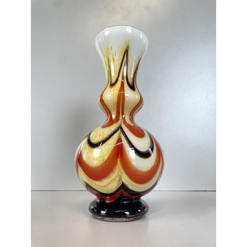 VASO VINTAGE VETRO OPALINO Murano DESIGN ATTR. Carlo Moretti VASE FLOWER '50/'70