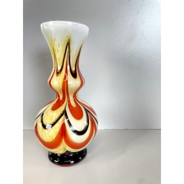 VASO VINTAGE VETRO OPALINO Murano DESIGN ATTR. Carlo Moretti VASE FLOWER '50/'70