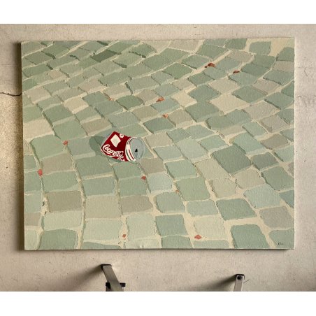 DIPINTO OLIO Alvaro Cattaneo UNTITLED PAVE COCA COLA 130x100 cm CONTEMPORARY ART