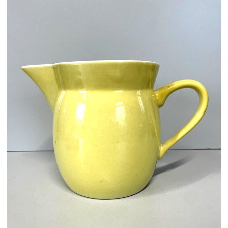 BROCCA VINTAGE CERAMICA GIALLA VERSATOIO JARA PITCHER VASO MID CENTURY 13,5 cm/h