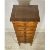 SETTIMINO LEGNO INTARSIATO SETTIMANALE PRIMI 1900 PICCOLA CREDENZA 7 CASSETTI