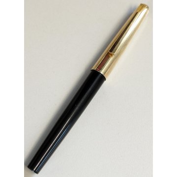 Pelikan P30 Penna Stilografica NERO ORO anni 60 OLD ROLLED GOLD FOUNTAIN PEN