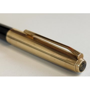 Pelikan P30 Penna Stilografica NERO ORO anni 60 OLD ROLLED GOLD FOUNTAIN PEN