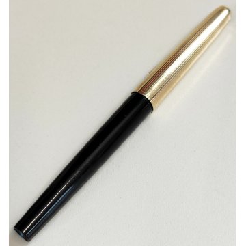 Pelikan P30 Penna Stilografica NERO ORO anni 60 OLD ROLLED GOLD FOUNTAIN PEN