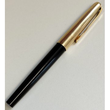 Pelikan P30 Penna Stilografica NERO ORO anni 60 OLD ROLLED GOLD FOUNTAIN PEN