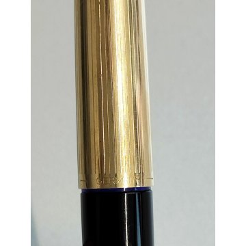 Pelikan P30 Penna Stilografica NERO ORO anni 60 OLD ROLLED GOLD FOUNTAIN PEN