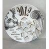 PIATTO FORNASETTI CALENDARIO ANNO 2012 n° 447/700 ø 24 cm CERAMICA italy epoca