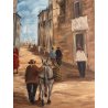 GRANDE QUADRO DIPINTO OLIO TELA Sisley "Rustico dell'antica Roma" PAESAGGIO '900