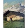 QUADRO OLIO TAVOLA Gustavo Mancinelli PAESAGGIO MONTANO BAITE Alagna GUILLOCE