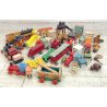 GRANDE LOTTO GIOCO VECCHIO LEGNO TRENI ANIMALI MISTI TOYS WOOD TRAIN EPOCA '40