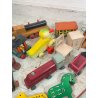 GRANDE LOTTO GIOCO VECCHIO LEGNO TRENI ANIMALI MISTI TOYS WOOD TRAIN EPOCA '40