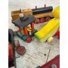 GRANDE LOTTO GIOCO VECCHIO LEGNO TRENI ANIMALI MISTI TOYS WOOD TRAIN EPOCA '40