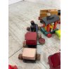 GRANDE LOTTO GIOCO VECCHIO LEGNO TRENI ANIMALI MISTI TOYS WOOD TRAIN EPOCA '40