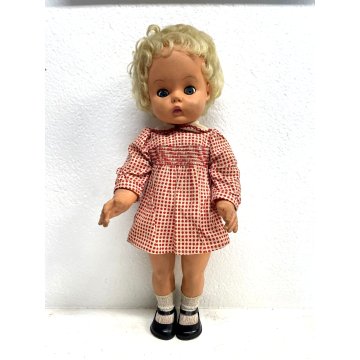 RARA BAMBOLA VINTAGE DOLL MARCHIO Ratti VINILE VESTITINO ORIGINALE 40 cm/h '60