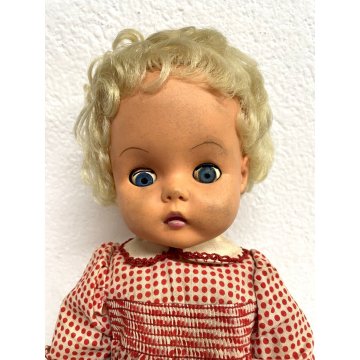 RARA BAMBOLA VINTAGE DOLL MARCHIO Ratti VINILE VESTITINO ORIGINALE 40 cm/h '60