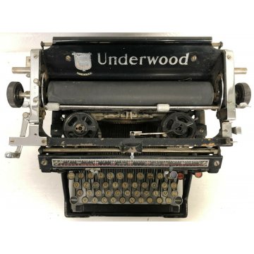 Underwood Antica Macchina Da Scrivere Art Deco 1920 METALLO NERO DECORATA EPOCA