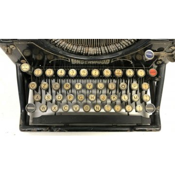 Underwood Antica Macchina Da Scrivere Art Deco 1920 METALLO NERO DECORATA EPOCA