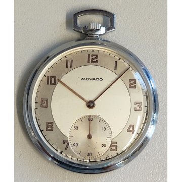 ANTICO OROLOGIO TASCA Movado ANNI 50 design déco CAL. 620N Old Pocket Watch