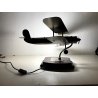 LAMPADA TAVOLO METALLO Art Deco DESK LAMP BIPLANE AIRPLANE SCULPTURE VINTAGE '30