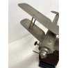 LAMPADA TAVOLO METALLO Art Deco DESK LAMP BIPLANE AIRPLANE SCULPTURE VINTAGE '30