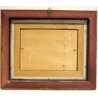 ANTICO PICCOLO QUADRO DIPINTO OLIO TAVOLA U. Caligaris PAESAGGIO CAMPAGNA BIELLA