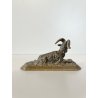 PICCOLA SCULTURA BRONZO PATINA RITRATTO FIGURA CAPRA ANIMALIER 4 cm/h FINE '800