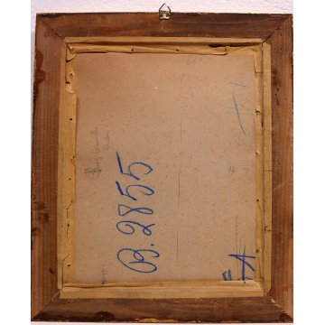 QUADRO DIPINTO ACQUERELLO FIRMATO R. Mesturing PAESAGGIO ANTICO BORGO SUD ITALIA