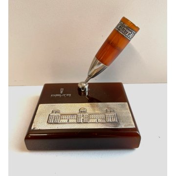 Delta STILOFORO LA Città REALE PENNA STILOGRAFICA Argento FOUNTAIN PEN SCRIVANIA