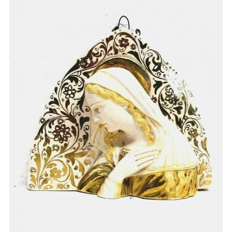 ANTICA CERAMICA  BASSORILIEVO Alfredo Ciulli MADONNA RELIGIOSO TOSCANA META' 900
