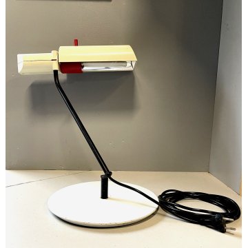 LAMPADA TAVOLO VINTAGE TABLE LAMP NEON METALLO PLASTICA STRUTTURA IRREGOLARE '80