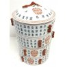 VASO GIAPPONESE CERAMICA DIPINTA FOOD BOX CIBO VINTAGE 4 RIPIANI DRAGO FIRMATO 