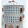 VASO GIAPPONESE CERAMICA DIPINTA FOOD BOX CIBO VINTAGE 4 RIPIANI DRAGO FIRMATO 