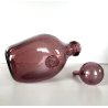 BOTTIGLIA VINTAGE VETRO SOFFIATO con BOLLE COLOR AMETISTA DESIGN Biot FRANCE '70
